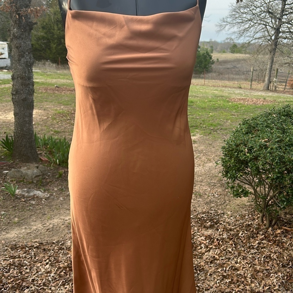 Show Me Your MuMu Copper Slip Dress